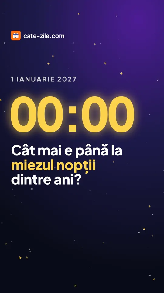 Cât mai e până la miezul nopții dintre ani?